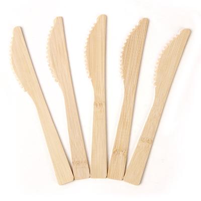 China Wholesale EXW/FOB/CIF/DDP Eco-Friendly Disposable Degradable Natural Western Tableware Bamboo Knife for sale