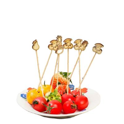 China Wholesale Eco-Friendly Disposable Degradable Fruit Meat Bristle Easily Cleaned Natural Bamboo BBQ Picks for sale