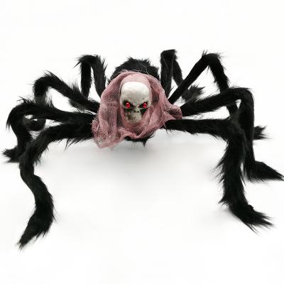 China Halloween Toys Stuffed Plush 9 Styles Big Spider Funny Horrible Gag Super Scary Novelty Horror Toys Skeleton Horror Spider Doll Skull for sale