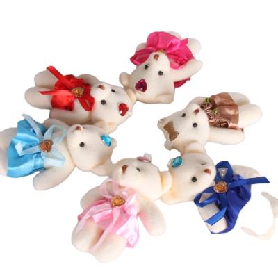 China stuffed & 12pcs/Lot 11 Colors Mini Teddy Bear Stuffed Plush Toys Diamond Female Teddy Bear Dolls for Wedding Bonquet Bears with Dress for sale