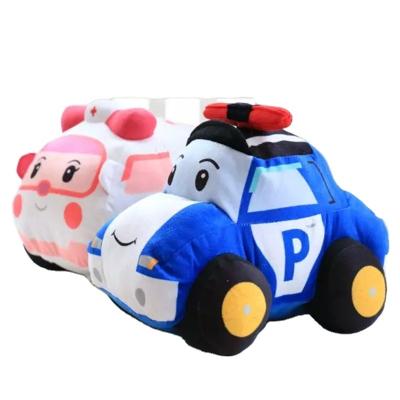 China stuffed & 30cm Mini Car Toy Plush Dolls Stuffed Animal Model Ambulance Doll For Baby Police Birthday Gift Safe Car Doll Without Baterry for sale