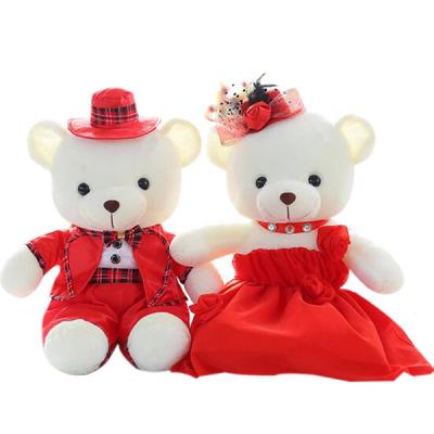 China stuffed & Newlyweds 2pcs/Pair 23 Colors 40cm Teddy Bear Stuffed Plush Toy Teddy Bear Dolls For Wedding Gift Lover Doll Wedding Dress for sale