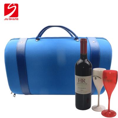 China Eco-Friendly Custom Reims Champagne and 2 Flute Glass Carry Bag for sale