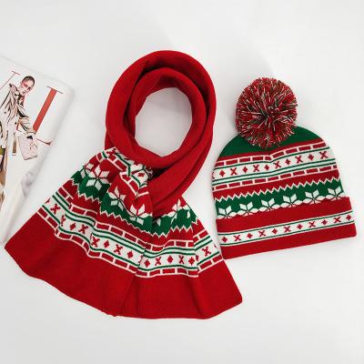 China COMMON Christmas Winter Warm Hat Scarf Set Hats And Scarf Set Hats And Scarf for sale