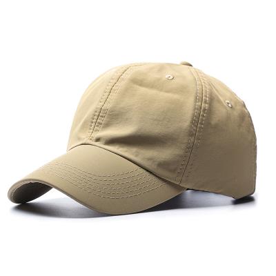 China breathable & 6 Panel Polyester Cotton Mens Womens Summer Sun Quick Dry Baseball Cap Waterproof Unisex Soft Dad Hat for sale