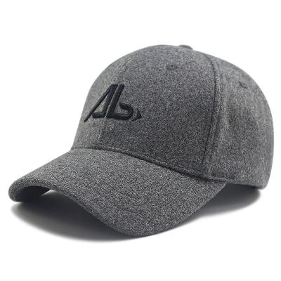 China breathable & 2021 New Fashion Waterproof Custom Men Keep Warm Winter Hat Hat 50% Lambswool Tweed Baseball Cap With Logo for sale