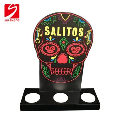 China Eco - Friendly Skeleton Face LED Light Up Acrylic Wine Display Bottle Glorifier for sale