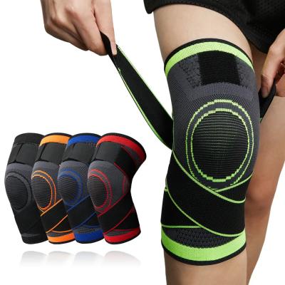 China Adjustable Elasticity Breathable Custom Adjustable knee pads compression sleeve knee support power knee joint support for sale