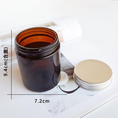 China High Quality 8 Ounce Amber Glass Food Jars for Candle Making Right Side for Glass Bottle for sale