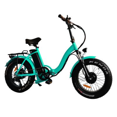 China 20 Watt 48v Zoll-fettes Reifen-Mini Folding Electric Bikes 500 für Strand-Kreuzer-Schnee-Straße zu verkaufen