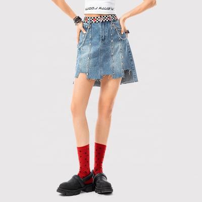 China TUOGU Viable Women's Blue Color Front Buttoned Jean Shorts Skirt Wholesale Hot Sale Women's Clothing Shorts Skirt Product Turkey for sale