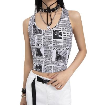 China 2022 Latest Design Summer Breathable Knit Ladies Casual O-neck Summer Breathable Tank Top Vest for sale