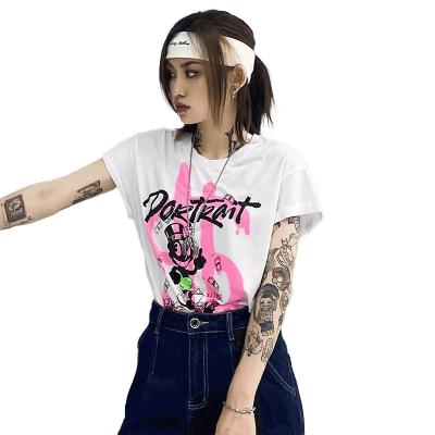 China TUOGU Breathable Hot Selling Custom T-shirt Women T-shirts For Women CARTOON O-Neck Graphic Tees Fashion Summer Apparel Hip Hop Tees for sale