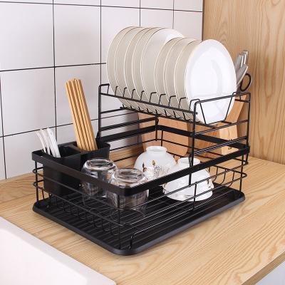 China Stainless steel Factory Supply Iron-plated Over Sink Storage Shelf Display Kitchen Dish Drying Organizer Rack for sale