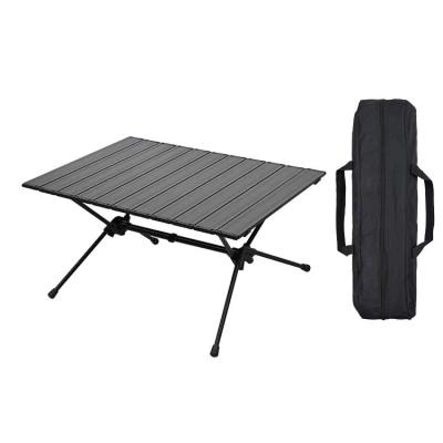 China Modern Outdoor Garden Furniture BBQ Folding Wooden Grain Aluminium Alloy Picnic Table Spraying High Quality Portable Table for sale