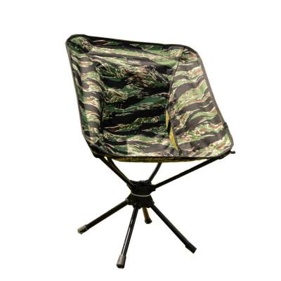 China Modern Rotatable 7075 Aluminium Alloy Stand Camouflage 1000D Polyester Fabric Folding Camping Chair for Beach Outdoor Bedroom for sale