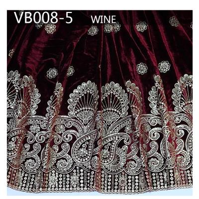 China Viable Red Silk Georges On Velvet Wraps Velvet Sequined Lace VB007-5 for sale