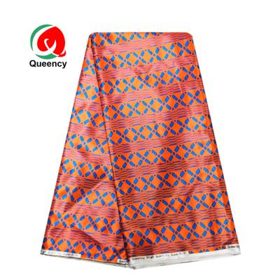 China HD Mums Chic African Print Shrink-Resistant Ankara Silk Satin Fabric For Bride Combo for sale