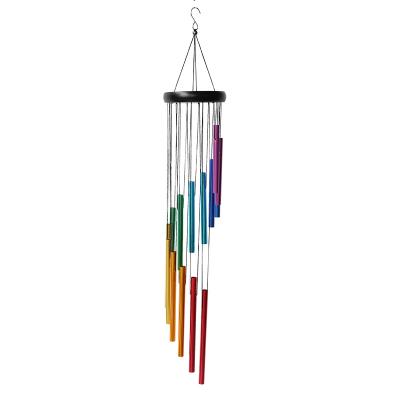 China Garden Coastal Patio Ornament Wall Hanging Metal Wind Chimes Outdoor with 14 Tubes Colored Tone Wind Chimes Deep Aluminum Alloy for sale