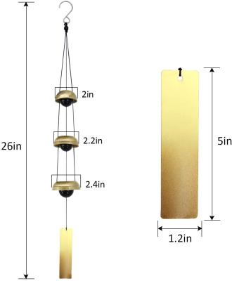 China Three-bell Traditional Bronze Wind Chimes For Outdoor Decoration In Family Garden Prayers For Bell for sale