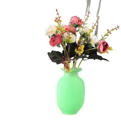 China Seamless Tik Tok Wall Mounted Vase Silicone Sticker Vase Decoration Explosive Silicone Vase Minimalist Sticker for sale