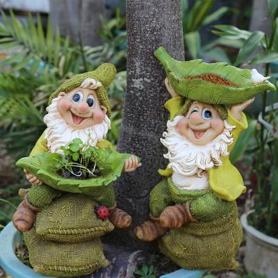 China Dwarfs Minimalist Statue Gnome Resin Statues Gnome Statues Resin Bird Craft Resin Flower Pot Hydroponic Garden Decoration for sale