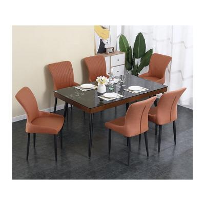 China Luxury Modern Convertible Living Room Furniture Restaurant Dining Table And Chair With 6 Chairs for sale