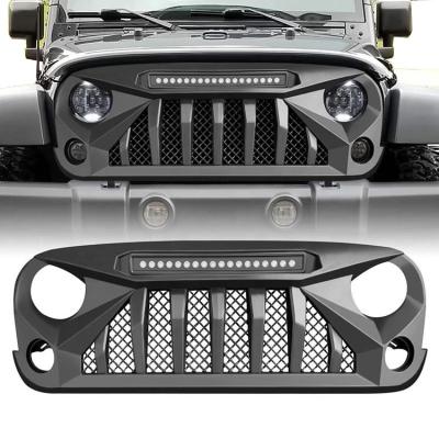 China New Design ABS Grille Front Bumper Grille Upper Grille With Light For Cowboy JK 07-17 for sale