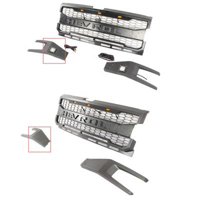 China ABS Front Car Mesh Grill Grille with LED Lights for Chevy Silverado 1500 2019+ for sale