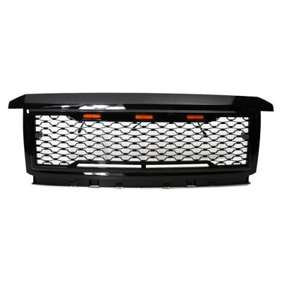 China ABS Car Mesh Grill With Amber Lights For Silverado 2500 2015-2019 for sale