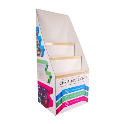 China Custom Double Sided Supermarket Retail Display Stand Corrugated Cardboard Display Stand for sale