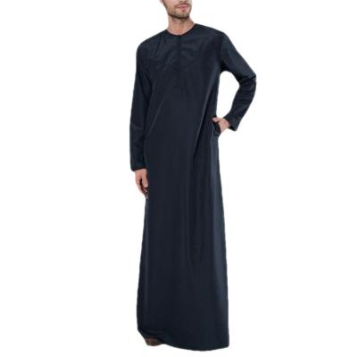 China Men Clothing 2023 New 2023 Islamic Apparel Thobe Men's Muslim Loose Middle East Long Sleeve Robe Ethnic Style Loose Robe for sale