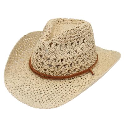 China Casual wholesale packable ecuador hollow straw panama high quality beige  mesh wide prim fedora hat unisex wide brim hat for men for sale