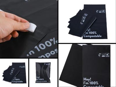 China Kundenspezifischer Logo Black Poly Mailers Compostable für Eilverschiffen zu verkaufen