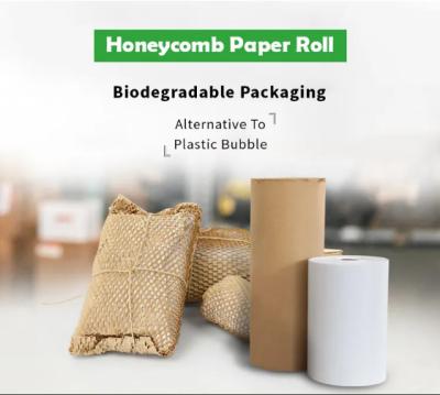 China Biologisch abbaubares Bienenwaben-Kraftpapier-Packpapier für die Verpackung Kissen-Kraftpapier-der Verpackenrollenbienenwaben-Verpackungs-Zufuhr zu verkaufen