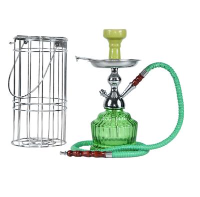 China 2021 New Wholesale Glass Hookah CLASSIC Chicha Portable Shisha Hookah With Cage Hookah In Cage for sale