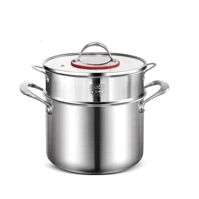 China KENGQ 304 Stainless Steel Soup Pot Sustainable Antimicrobial Honeycomb Non-Stick Steamer Pot Kitchen Cookware Sets Cooking Pot for sale