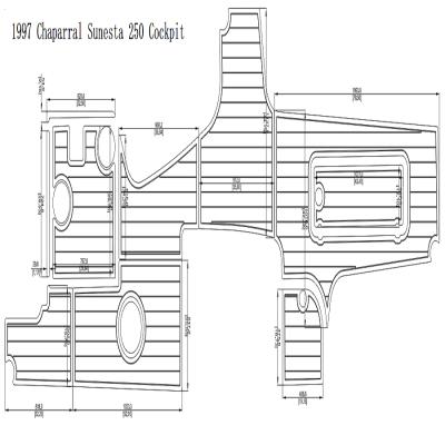 China 1997 Chaparral Sunesta 250 Cockpit Flooring EVA Pad Boat EVA Teak Decking 1/4