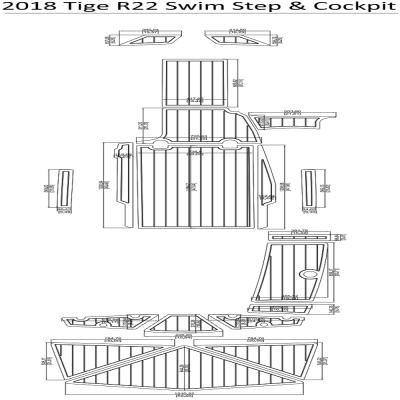 China 2018 Floor Rod R22 Swim Step and Cockpit Pad EVA Teak Decking 1/4