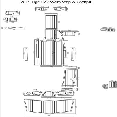 China 2019 Floor Rod R22 Swim Step and Cockpit Protection EVA Teak Decking Boat 1/4