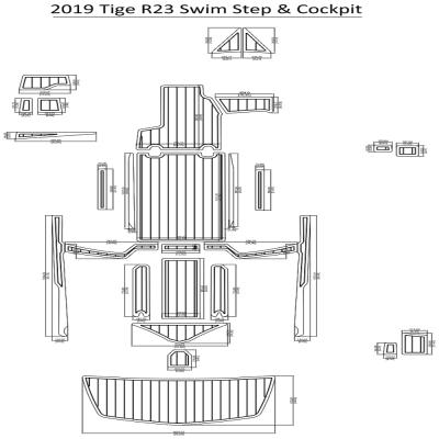 China 2019 Floor Rod R23 Swim Step and CockpitPad EVA Teak Decking 1/4