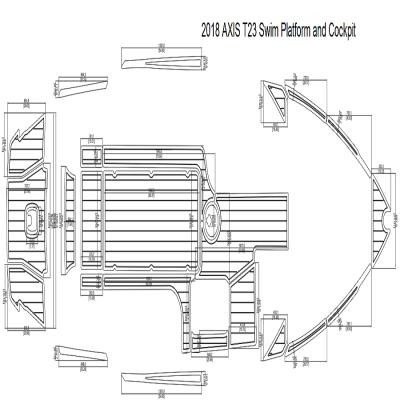 China Flooring AXIS T23 Swim Platform 2018 Boat EVA Teak Decking And Cockpit Pad 1/4