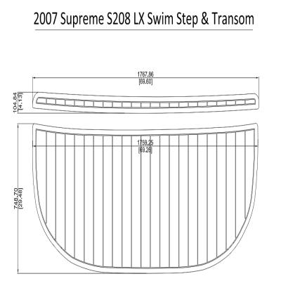 China Supreme 2007 S208LX Floor Swim Step & Boat Cockpit Pad EVA Teak Decking 1/4