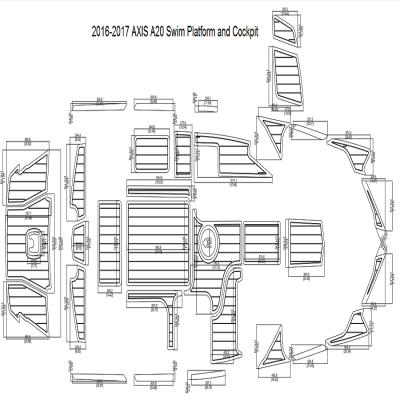 China AXIS A20 Swim Platform 2016-2017 Boat EVA Teak Decking and Cockpit Pad 1/4