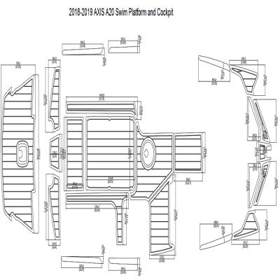 China AXIS A20 Swim Deck 2018-2019 Boat Deck EVA Teak Decking and Cockpit Pad 1/4