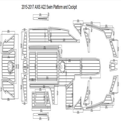 China Flooring AXIS A22 Swim Platform 2015-2017 Boat EVA Teak Decking And Cockpit Pad 1/4