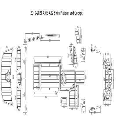 China AXIS A22 Swim Deck 2019-2021 Boat EVA Teak Decking and Cockpit Pad 1/4