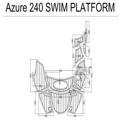 China Deck Azure 240 Bathing Platform Boat EVA Teak Decking Pad 1/4