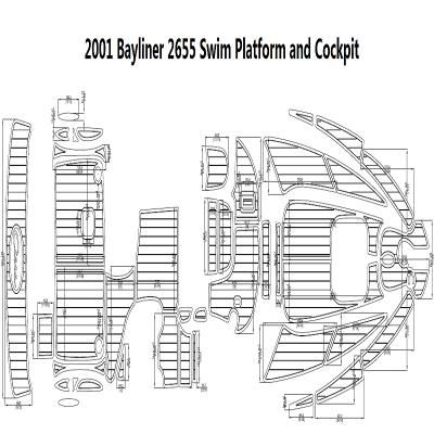 China Bayliner 2655 Swim Platform 2001 Boat Flooring EVA Teak Decking And Cockpit Pad 1/4