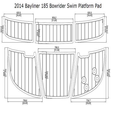 China 2014 Bayliner 185 Bowrider Swim Platform Pad Boat EVA Teak Decking 1/4